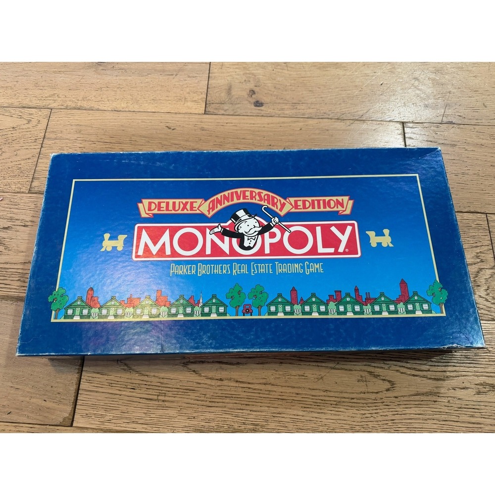 Vintage Monopoly Deluxe Anniversary‎ Edition Parker Brothers - Complete